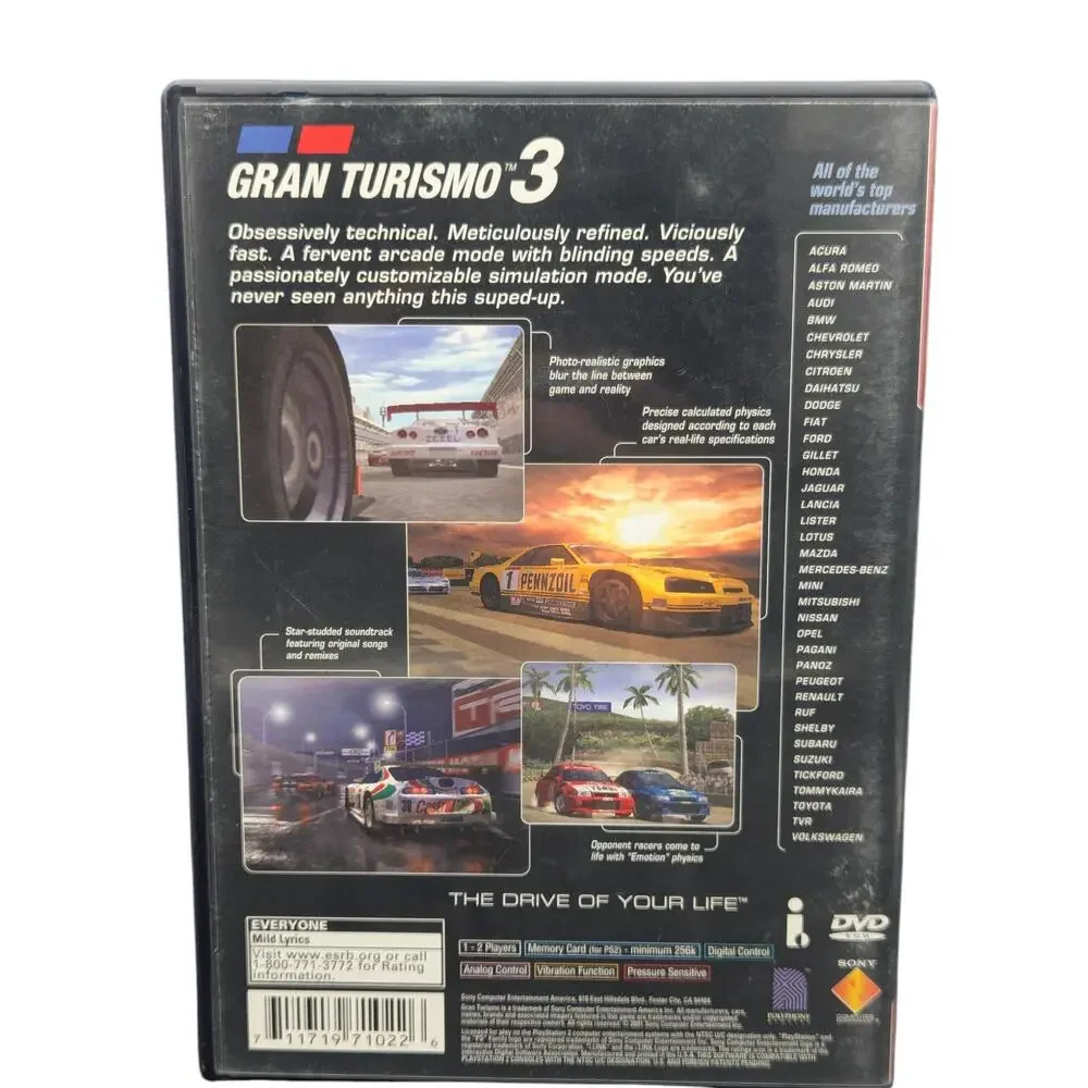 Sony Gran Turismo 3 A Spec Playstation‎ 2 Complete Near Mint Racing